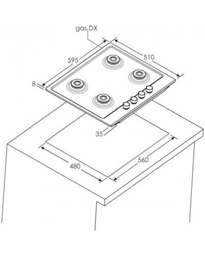Варильна поверхня газова Candy CSG6PW