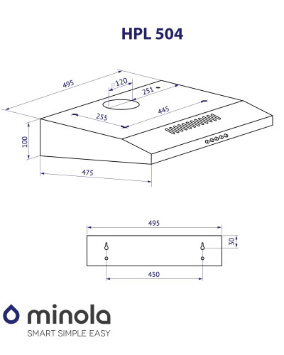 Витяжка MINOLA HPL 504 WH Витяжка MINOLA HPL 504 WH