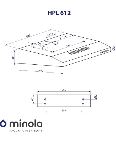 Витяжка MINOLA HPL 612 WH Витяжка MINOLA HPL 612 WH