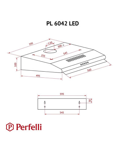 Витяжка PERFELLI PL 6042 I LED Витяжка PERFELLI PL 6042 I LED