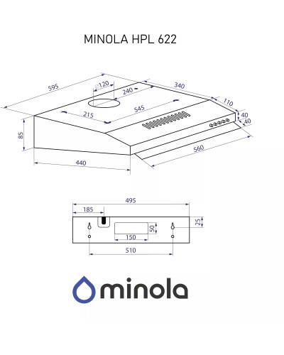 Витяжка MINOLA HPL 622 BL Витяжка MINOLA HPL 622 BL