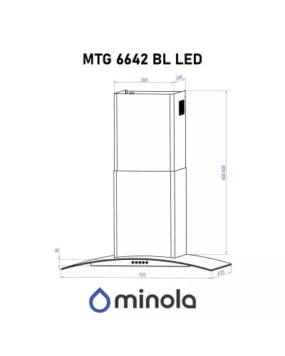 Витяжка MINOLA MTG 6642 BL 1000 LED Витяжка MINOLA MTG 6642 BL 1000 LED